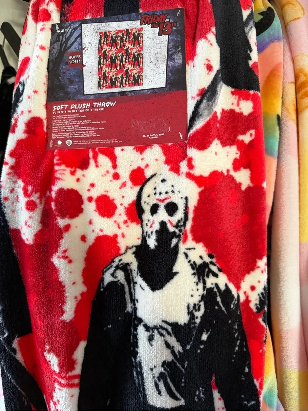 Jason Friday the 13th Red and Black Soft Plush Throw Blanket